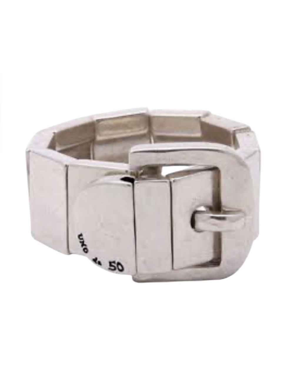 Uno De 50 Belt Buckle Bracelet Chunky Sterling Silver Plated Rare Retired